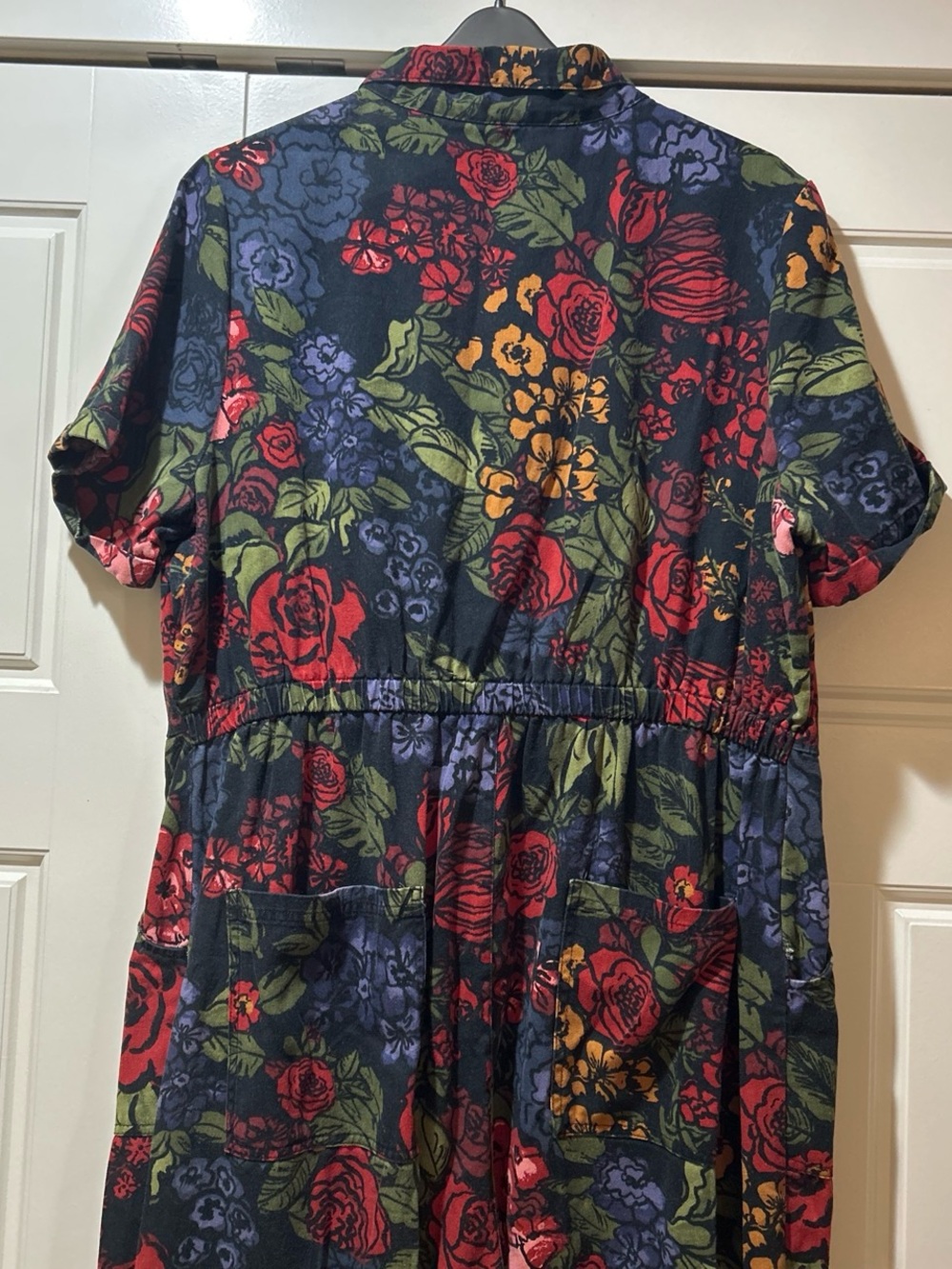 Lucy & Yak Ragan Floral Patchwork Short-Sleeve Jumpsuit in Multi-Color - Picture 7 of 8